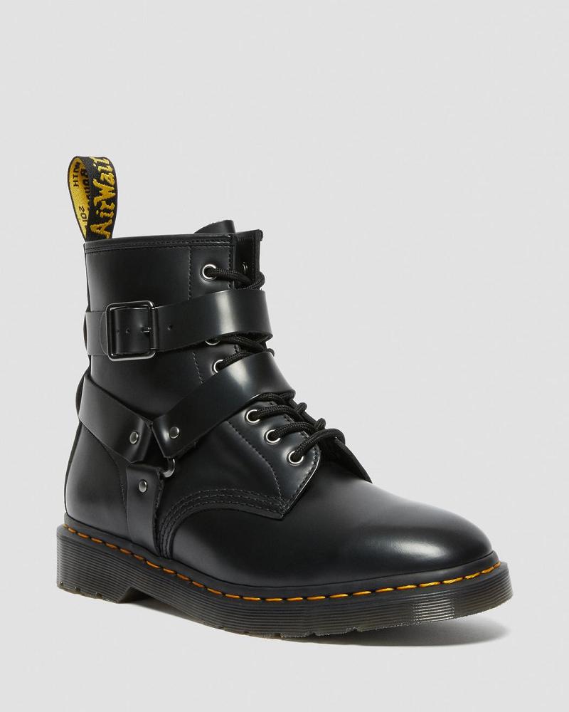 Dr Martens Cristofor Lær Harness Snørestøvletter Dame Svarte | Norge 560NWY